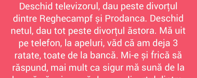 Nu mai pot cu divorțul dintre Reghe și Prodanca