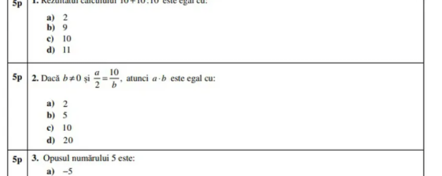 15% dintre elevii de la Evaluare nu au știut să calculeze cât fac 10 + 10:10. Greșeala e și a profesorilor: trebuia întrebat în euro