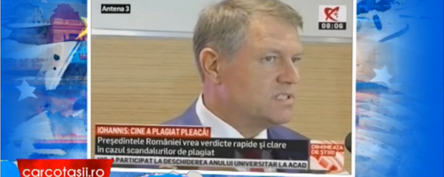 Iohannis despre plagiat – 12.10.2016